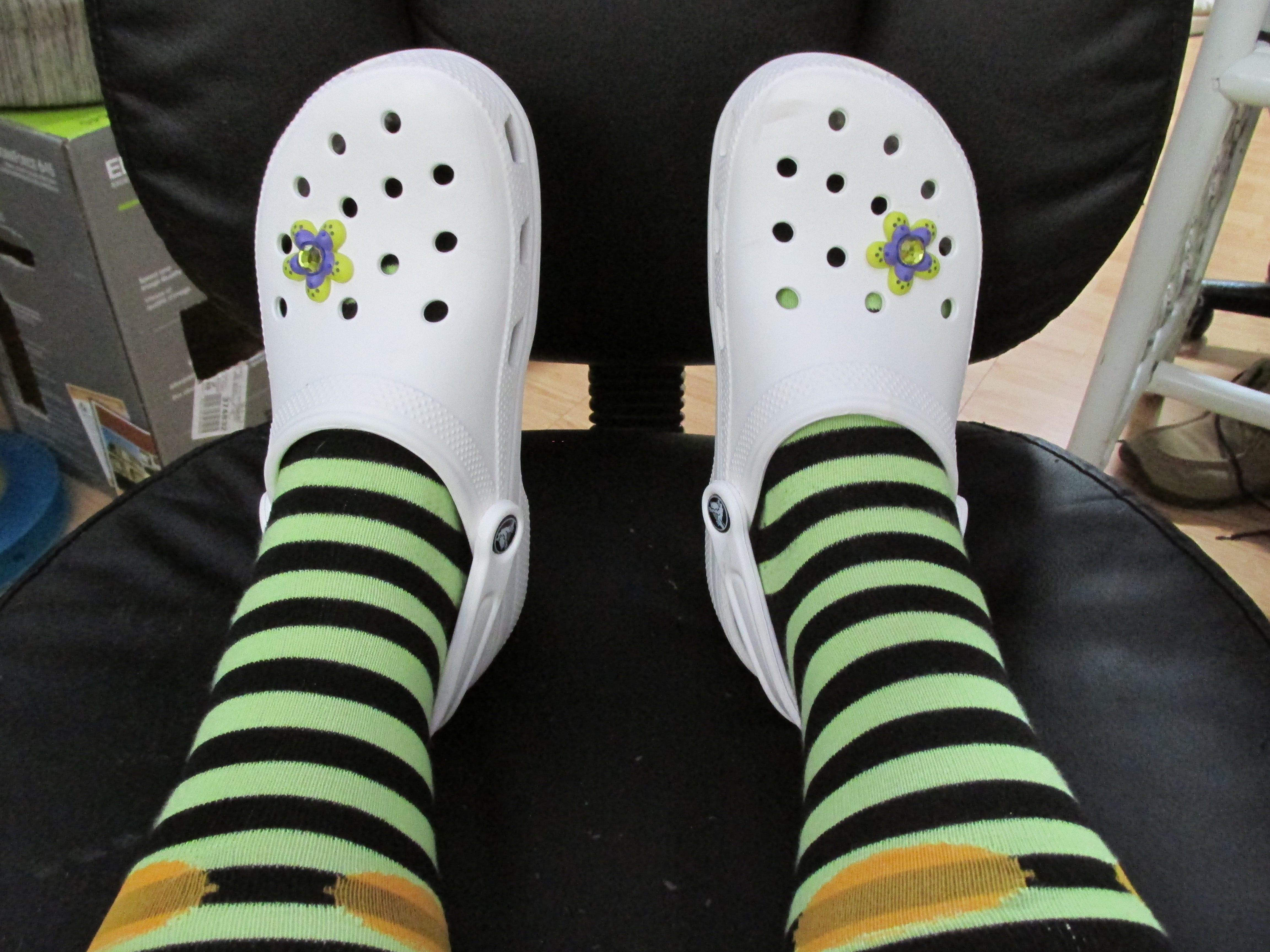 go balls out and totally rock our crocs and socks